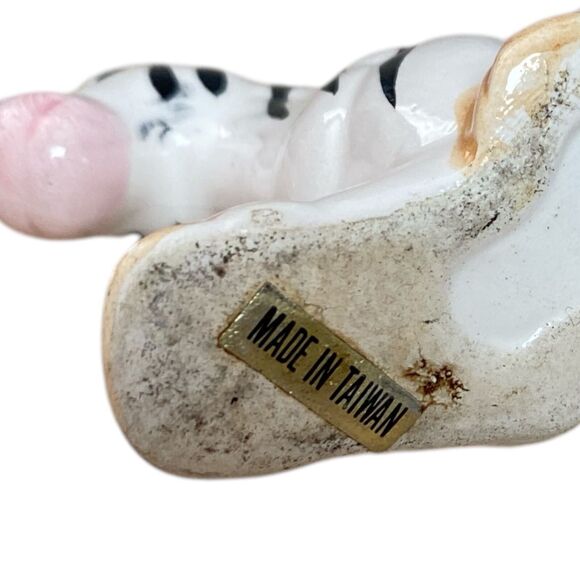 Vintage Zebra Salt & Pepper Shakers 2" Ceramic Pair  Retro Kitchen - Picture 7 of 7